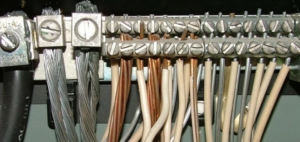 Aluminum and copper wiring inside an electrical panel